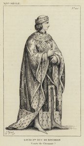 XIV století, Ludvík I. vévoda Bourbonský, hrabě z Clermontu (rytina) od French School