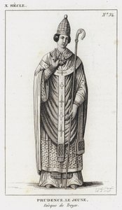 X Century, Prudence mladší, biskup z Troyes (rytina) od French School