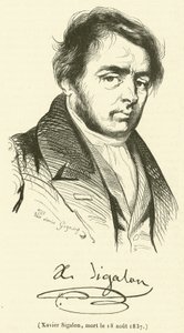 Xavier Sigalon, zemřel 18. srpna 1837 (rytina) od French School