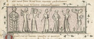 Yates Thompson 21, f. 165, Sedm smrtelných hříchů, kolem roku 1380 (vellum) od French School