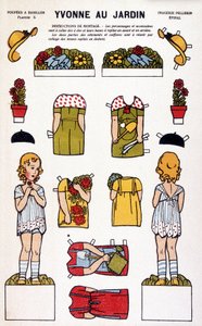 Yvonne v zahradě: decoupage. 19. století. od French School