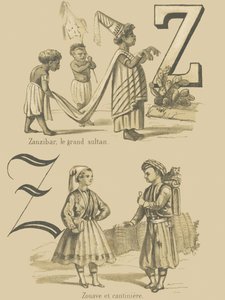 Z: Zanzibar, velký sultán/Zuave a cantiniere od French School