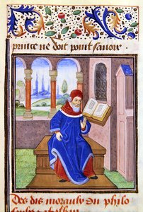 Zaqaquin, z knihy Histoire des Philosophes, konec 15. století (pergamen) od French School