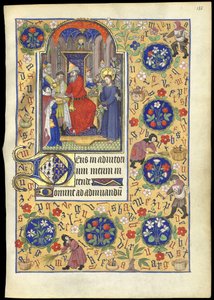 f.135r Miniatura Piláta myjícího si ruce nad osudem Ježíše, z 