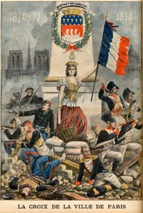 fluctuat nec mergitur - Kříž města Paříže je uveden v erbu Paříže, ilustrace z anglických novin „Le Petit Journal“ 5. května od French School