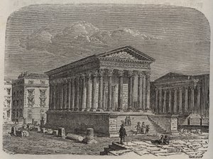 Obálka Carree de Nimes – Francie, Languedoc-Roussillon, Gard – rytina „“ Histoire de France““ od Victora Duruye (1811-1894) – 1882 od French School