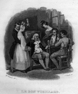 starý dobrý muž Chanson de Beranger v „“Oeuvres Completes““ (1834) od Pierra Jeana de Berangera (1780-1857), francouzského básníka a skladatele. od French School