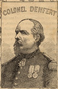 portrét francouzského plukovníka Pierra Philippe Denfert-Rochereaua - 1870-71 (rytina) od French School