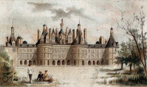pohled na Chateau de Chambord (Loir et Cher). od French School
