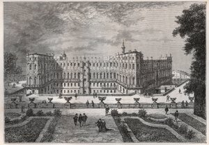 pohled na hrad Saint-Germain (Saint Germain) (Seine a Oise) za Jindřicha IV. - rytina z „“ Historie Francie vyprávěná mým vnoučatům““ – od Francoise Guizota – 1872-1876 od French School
