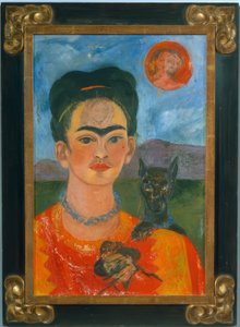 Autoportrét s portrétem Diega na hrudi... od Frida Kahlo