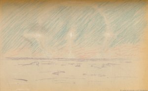 Měsíční prstenec s předstíranými měsíci a návrh horizontálních os, 24. listopadu 1893, 1987 od Fridtjof Nansen