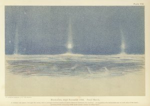 Moonlight, 22. listopadu 1893, pastelová skica (barevná lito) od Fridtjof Nansen