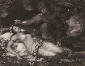 Shakespeare: Sen noci svatojánské (rytina) od Friedrich Schwoerer