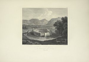 Ynca-Chungana, ze zahrady Inků poblíž Canar, kreslil Gmelin, ryl Morel, ilustrace z „Pohledy na Kordillery a památky domorodých národů Ameriky“ od Alexandra von Humboldta a Aime Bonplanda