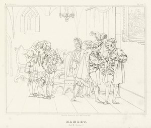 Hamlet, dějství III, scéna 2 (rytina)