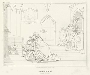 Hamlet, dějství III, scéna 3 (rytina)