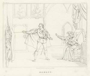 Hamlet, dějství III, scéna 4 (rytina)