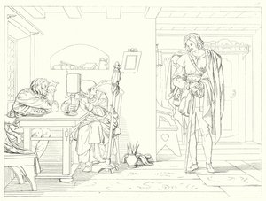 Ilustrace k Schillerově Lied von der Glocke, aneb The Song Of The Bell (rytina) od Friedrich August Moritz Retzsch