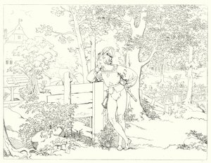 Ilustrace k Schillerově Lied von der Glocke, aneb The Song Of The Bell (rytina) od Friedrich August Moritz Retzsch
