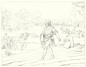Ilustrace k Schillerově Lied von der Glocke, aneb The Song Of The Bell (rytina) od Friedrich August Moritz Retzsch
