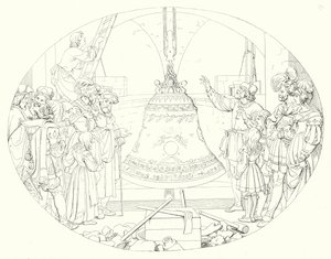 Ilustrace k Schillerově Lied von der Glocke, aneb The Song Of The Bell (rytina) od Friedrich August Moritz Retzsch