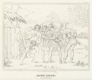 Král Lear, dějství III, scéna 4 (rytina) od Friedrich August Moritz Retzsch