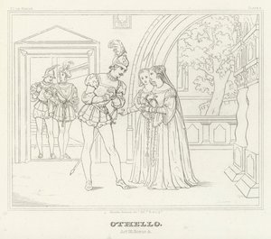 Othello, dějství III, scéna 3 (rytina) od Friedrich August Moritz Retzsch