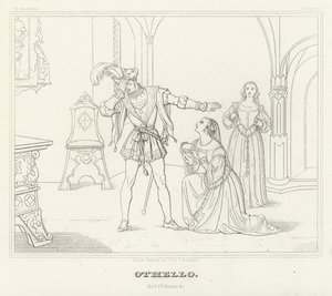 Othello, dějství IV, scéna 2 (rytina) od Friedrich August Moritz Retzsch