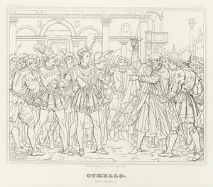 Othello, dějství I, scéna 2 (rytina) od Friedrich August Moritz Retzsch