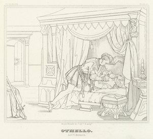 Othello, dějství V, scéna 2 (rytina) od Friedrich August Moritz Retzsch