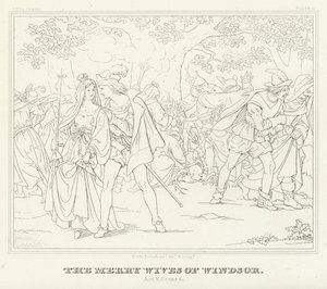 The Merry Wives of Windsor, Act V, Scéna 4 (rytina) od Friedrich August Moritz Retzsch