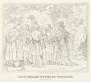 The Merry Wives of Windsor, Act V, Scéna 4 (rytina) od Friedrich August Moritz Retzsch