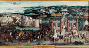 Rozhovor Francoise I. a Jindřicha VIII. v táboře du cloth d