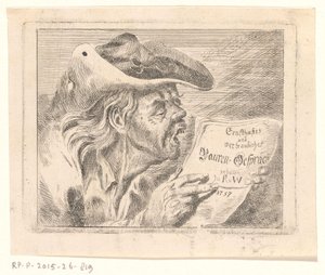 Busta starého farmáře s brožurou v rukou od Friedrich Christian Gottlieb Geyser (possibly)
