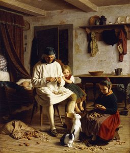 Rodinné práce, 1859 od Friedrich Edouard Meyerheim