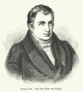 Ludwig Tieck , německý básník a kritik (litho) od Friedrich Eduard Eichens