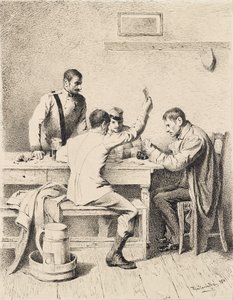 Vojáci hrající karty od Friedrich Friedländer Ritter von Malheim