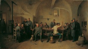 Vojáci v kantýně od Friedrich Friedländer Ritter von Malheim