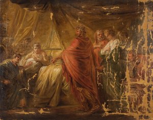 Agamemnon přivádí Briseis zpět do Achillova stanu. od Friedrich Heinrich Fuger