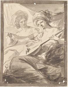 Dvě ženy s mandolínou (studie k dvojportrétu sester Victoire a Sophie von Friesových?) od Friedrich Heinrich Fuger