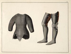 Brnění, deska z Historie vývoje a zvyků rytířství, od Dr. Franze Kottenkampa, vydal Carl Hoffmann, 1842 od Friedrich Martin von Reibisch