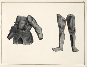 Brnění, deska z Historie vývoje a zvyků rytířství, od Dr. Franze Kottenkampa, vydal Carl Hoffmann, 1842 od Friedrich Martin von Reibisch