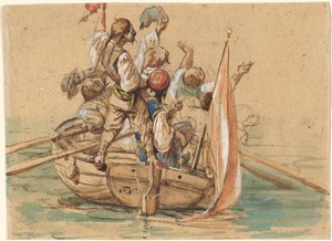 Řečtí námořníci na benátském kanálu od Friedrich Nerly