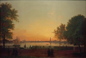 Pohled na Benátky z Giardini Pubblici od Friedrich Nerly