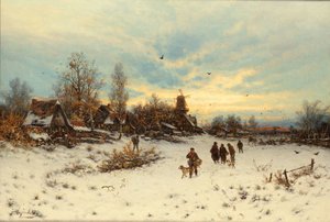 Zimní západ slunce od Friedrich Nicolai Joseph Heydendahl