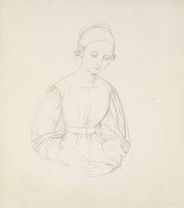 Portrét umělcovy ženy, Nina, c. 1830 (grafit na papíře) od Friedrich Overbeck