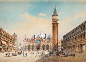Piazza di San Marco, Benátky od Friedricha Perlberga od Friedrich Perlberg