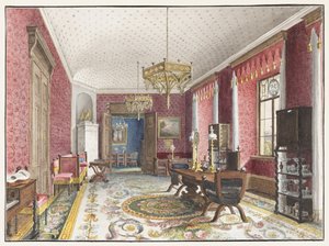 The Red Room, Schloss Fischbach, c. 1846