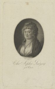 Portrét autorky Christiane Sophie Ludwig, rozené Fritsche 1764-1815, c. 1810.
